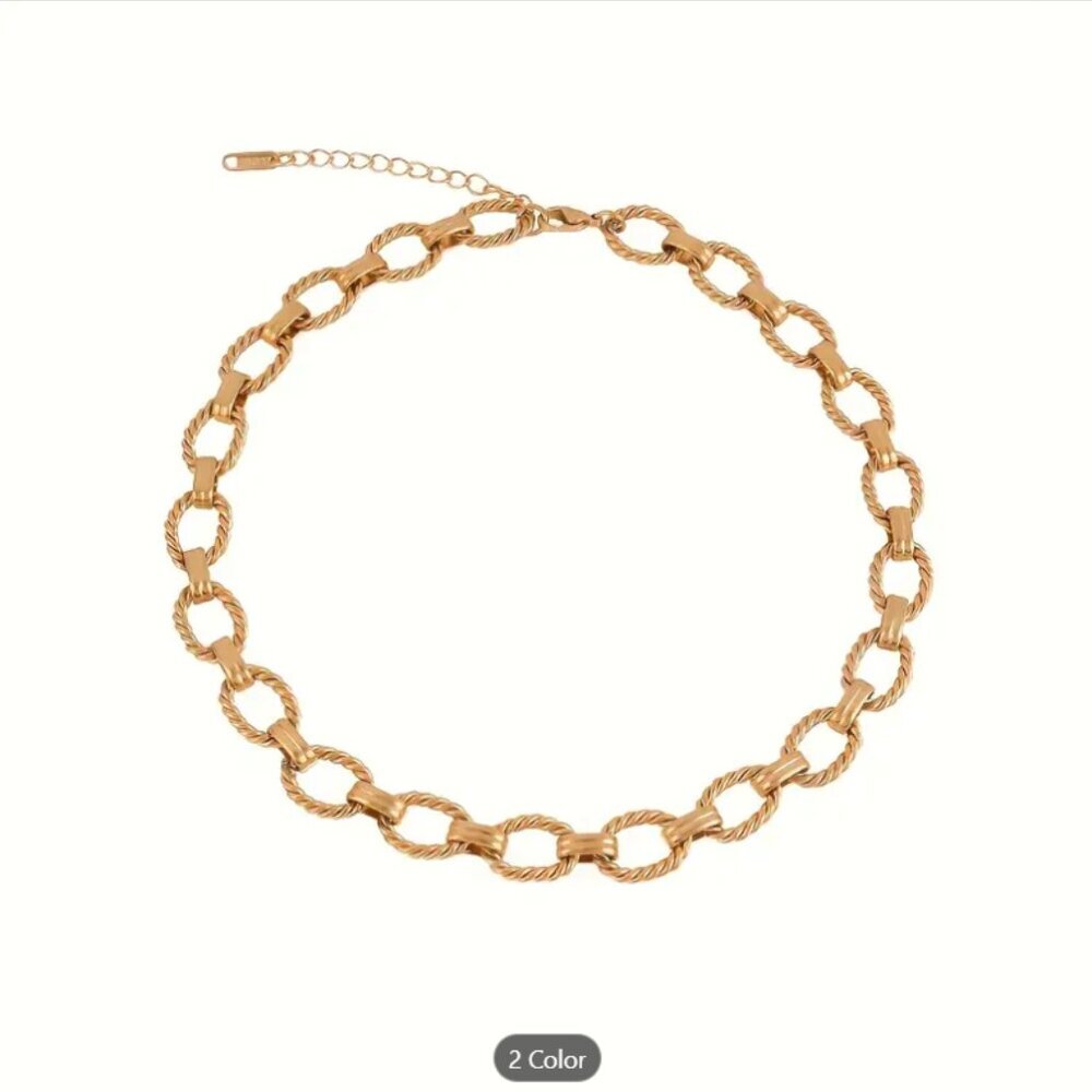 Stainless Steel 18k Gold Plated Luxurious Fashion Necklace - Picture 3 of 5